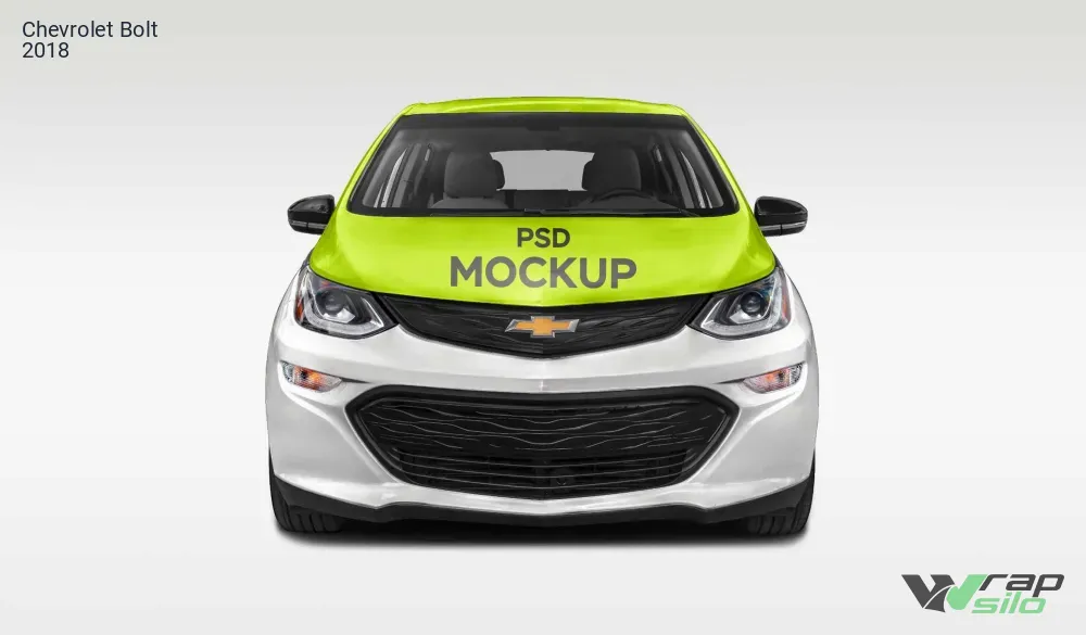 Chevrolet Bolt EV 2018 Realistic Vehicle Wrap Mockup - Front Side