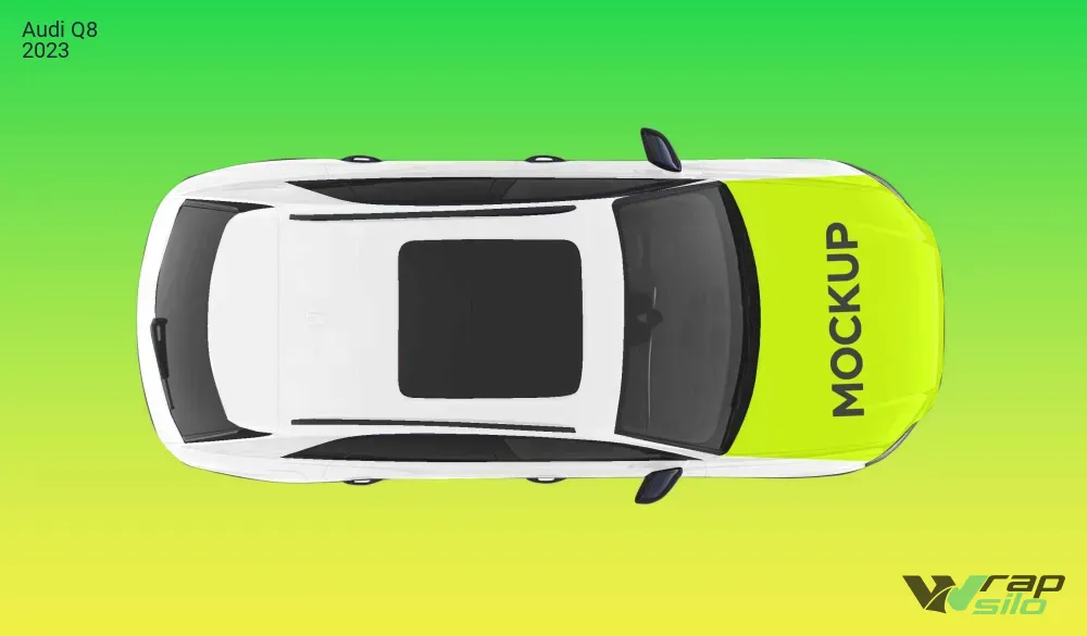 Audi Q8 2023 Realistic Vehicle Wrap Mockup - Top